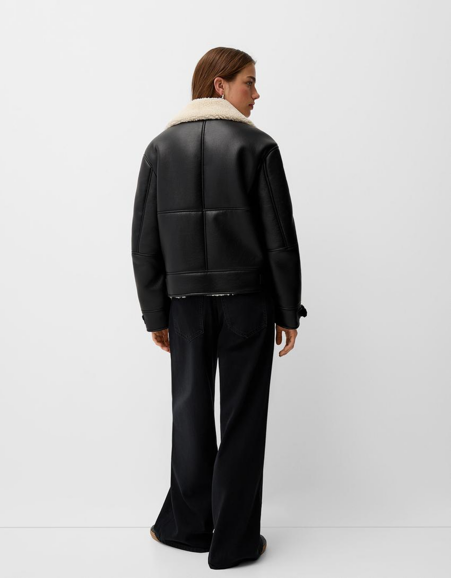 (Product 02) Sample - Faux shearling biker jacket