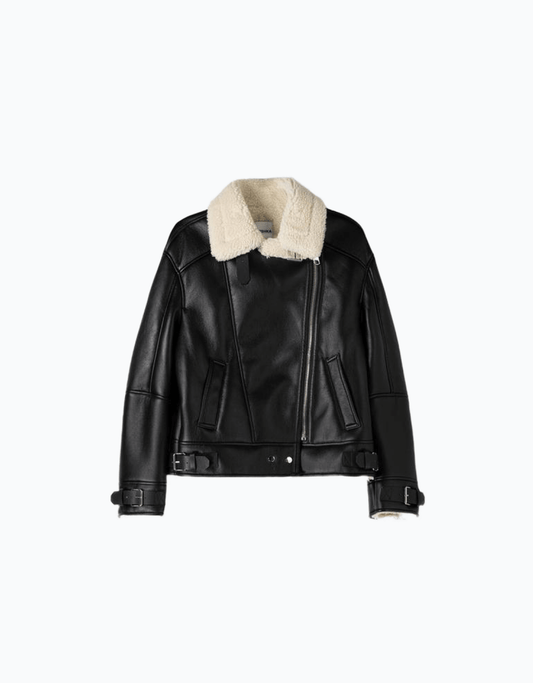 (Product 02) Sample - Faux shearling biker jacket
