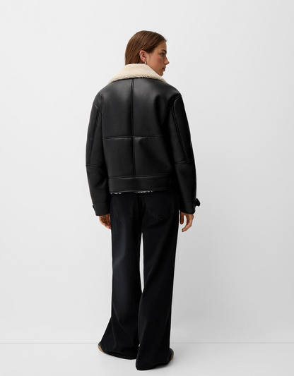 (Product 02) Sample - Faux shearling biker jacket
